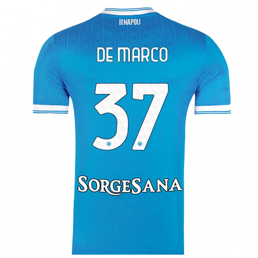 Danxen Damen Francesco De Marco #37 Himmelblau Weiß Heimtrikot Trikot 2025/26 T-Shirt Schweiz