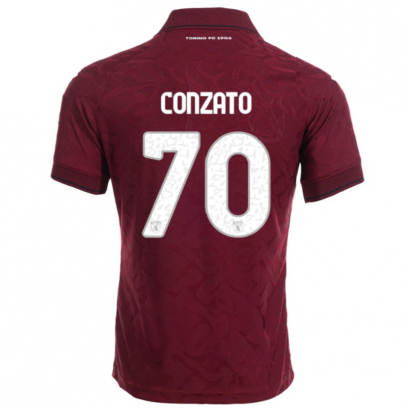 Danxen Damen Filippo Conzato #70 Burgunderrot Weiß Heimtrikot Trikot 2025/26 T-Shirt Schweiz