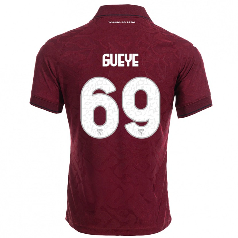 Danxen Damen Ousmane Gueye #69 Burgunderrot Weiß Heimtrikot Trikot 2025/26 T-Shirt Schweiz