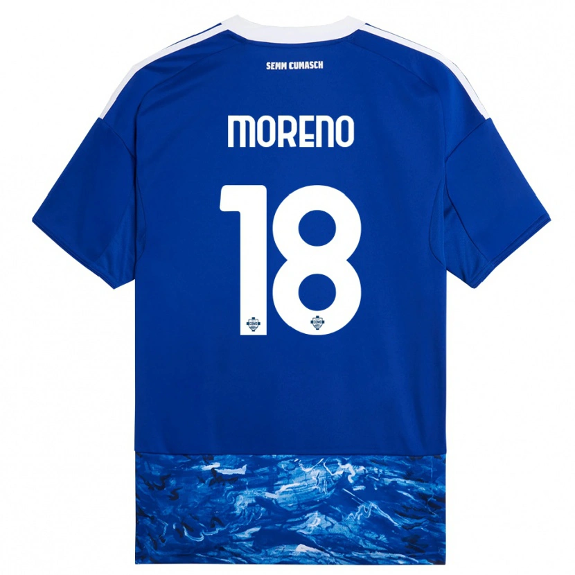 Danxen Damen Alberto Moreno #18 Blau Weiß Heimtrikot Trikot 2025/26 T-Shirt Schweiz