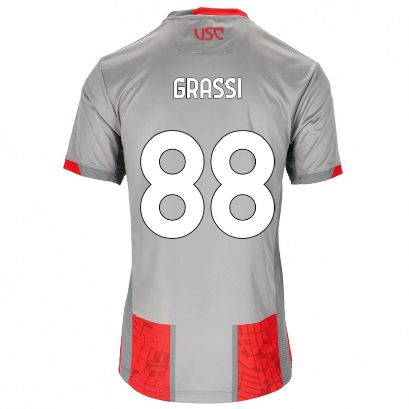 Danxen Damen Alberto Grassi #88 Rot Grau Heimtrikot Trikot 2025/26 T-Shirt Schweiz