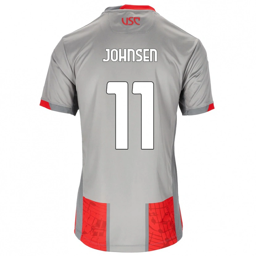Danxen Damen Dennis Johnsen #11 Rot Grau Heimtrikot Trikot 2025/26 T-Shirt Schweiz