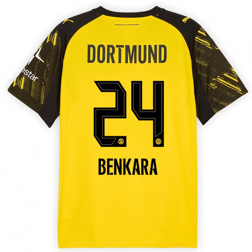 Danxen Damen Elias Benkara #24 Gelb Schwarz Heimtrikot Trikot 2025/26 T-Shirt Schweiz