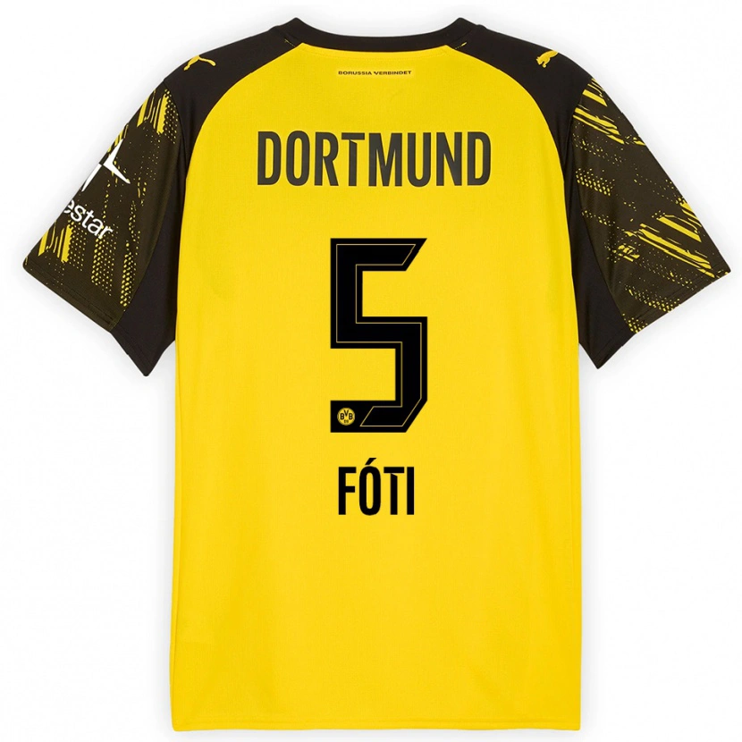 Danxen Damen Antonio Foti #5 Gelb Schwarz Heimtrikot Trikot 2025/26 T-Shirt Schweiz