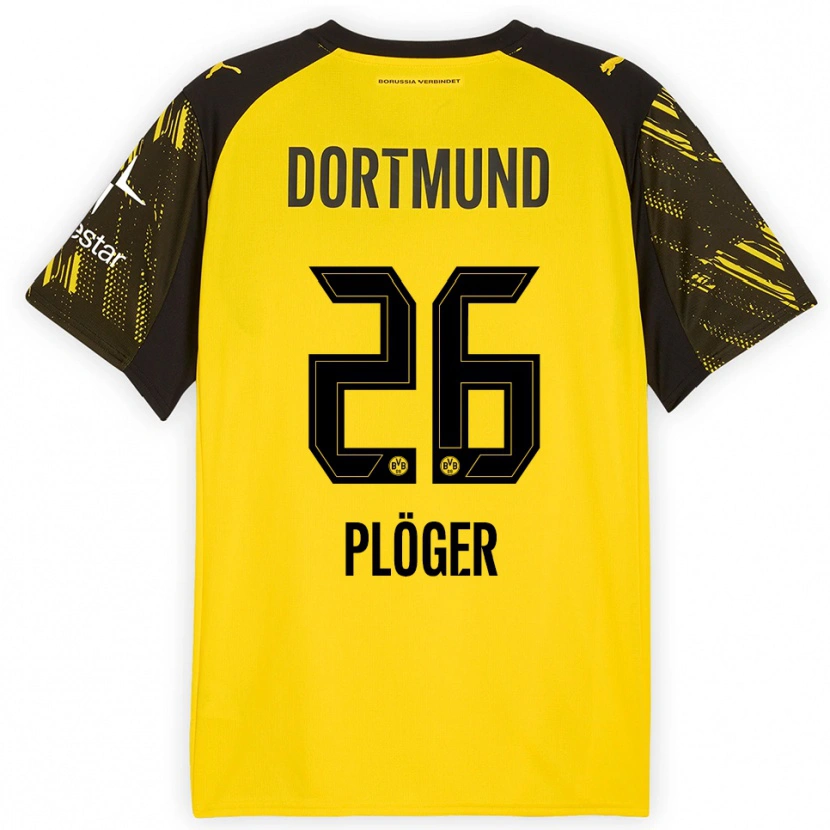 Danxen Damen Dustin Plöger #26 Gelb Schwarz Heimtrikot Trikot 2025/26 T-Shirt Schweiz