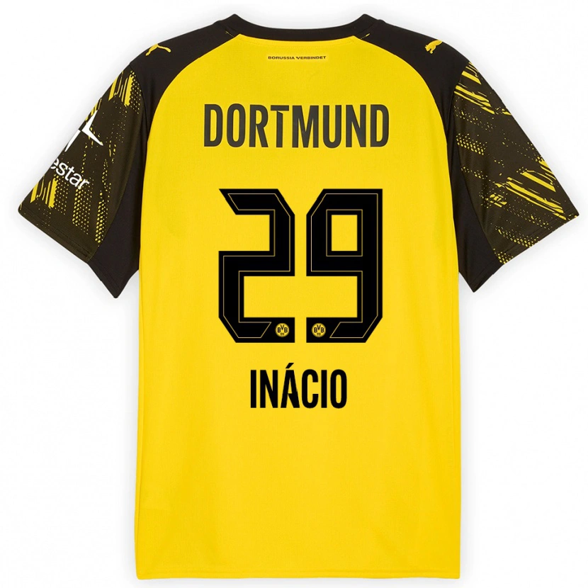 Danxen Damen Samuele Inácio #29 Gelb Schwarz Heimtrikot Trikot 2025/26 T-Shirt Schweiz