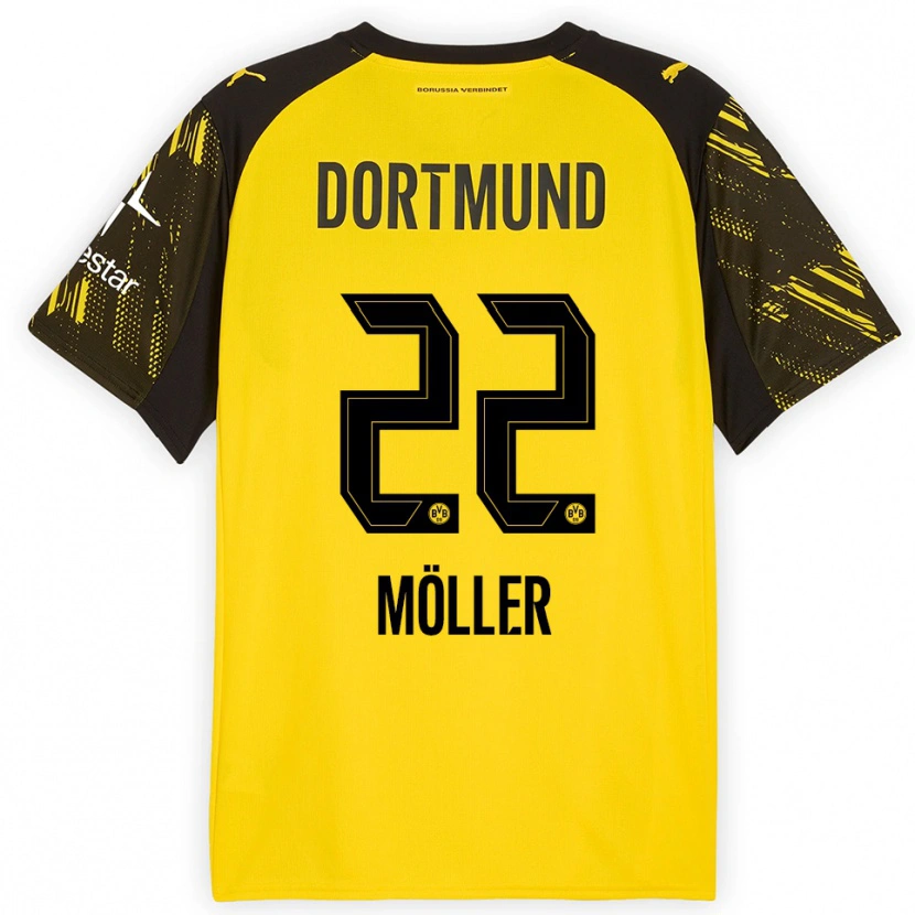 Danxen Damen Paul Möller #22 Gelb Schwarz Heimtrikot Trikot 2025/26 T-Shirt Schweiz