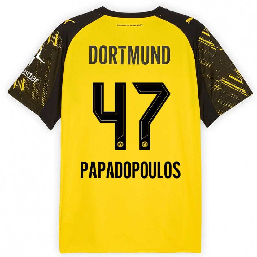 Danxen Damen Antonios Papadopoulos #47 Gelb Schwarz Heimtrikot Trikot 2025/26 T-Shirt Schweiz