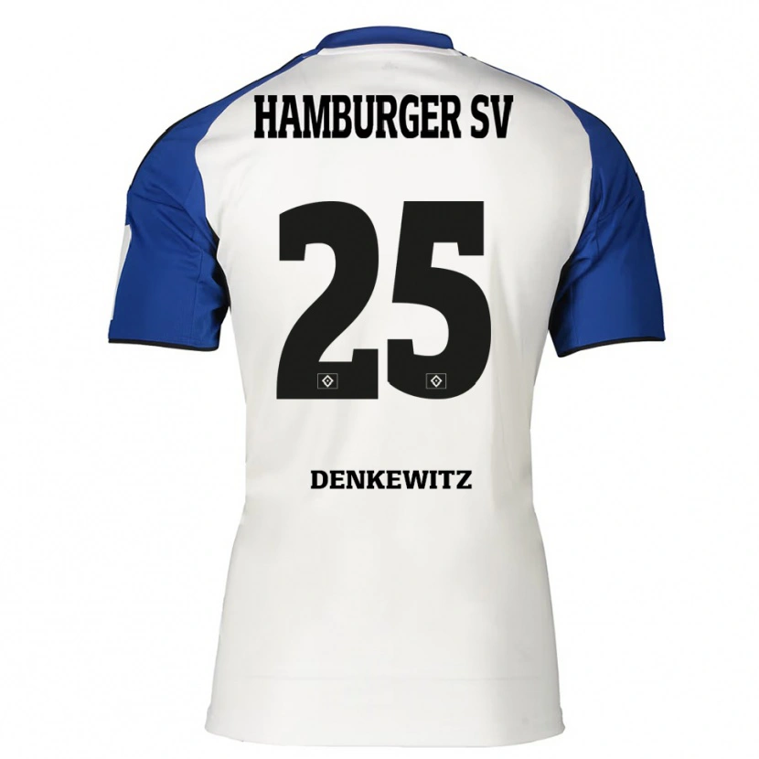 Danxen Damen Nick Denkewitz #25 Weiß Blau Heimtrikot Trikot 2025/26 T-Shirt Schweiz