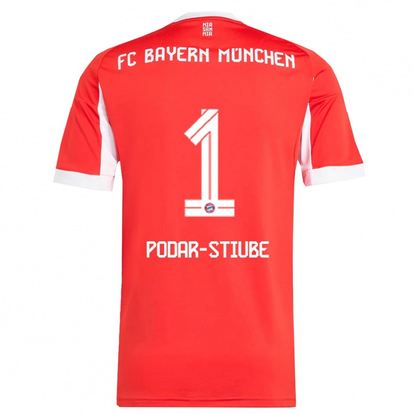 Danxen Damen David Podar-Stiube #1 Rot Weiß Heimtrikot Trikot 2025/26 T-Shirt Schweiz