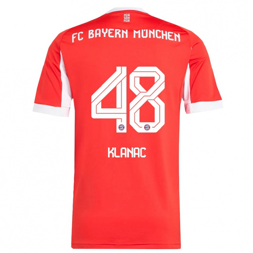 Danxen Damen Leon Klanac #48 Rot Weiß Heimtrikot Trikot 2025/26 T-Shirt Schweiz