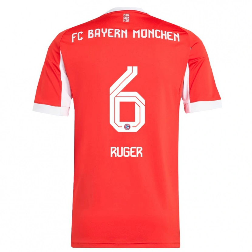 Danxen Damen Kurt Ruger #6 Rot Weiß Heimtrikot Trikot 2025/26 T-Shirt Schweiz