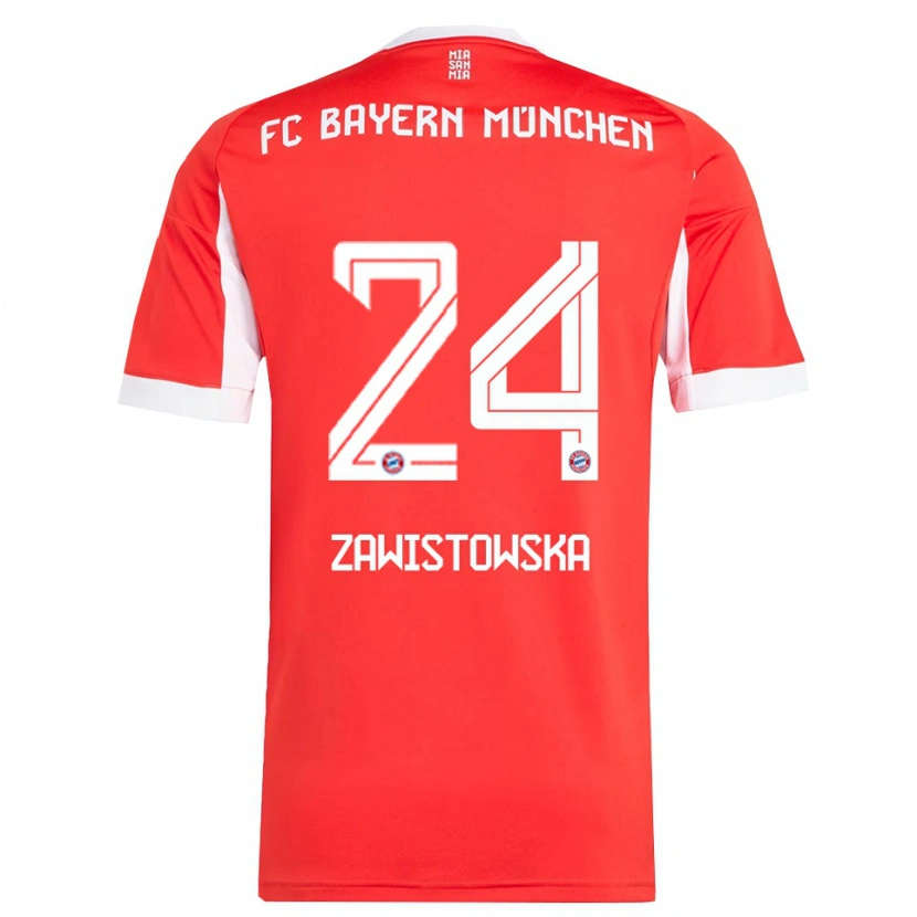 Danxen Damen Weronika Zawistowska #24 Rot Weiß Heimtrikot Trikot 2025/26 T-Shirt Schweiz