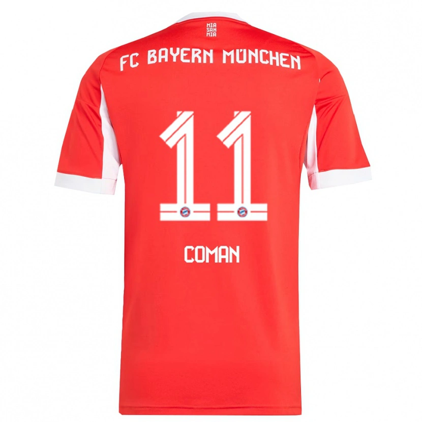 Danxen Damen Kingsley Coman #11 Rot Weiß Heimtrikot Trikot 2025/26 T-Shirt Schweiz