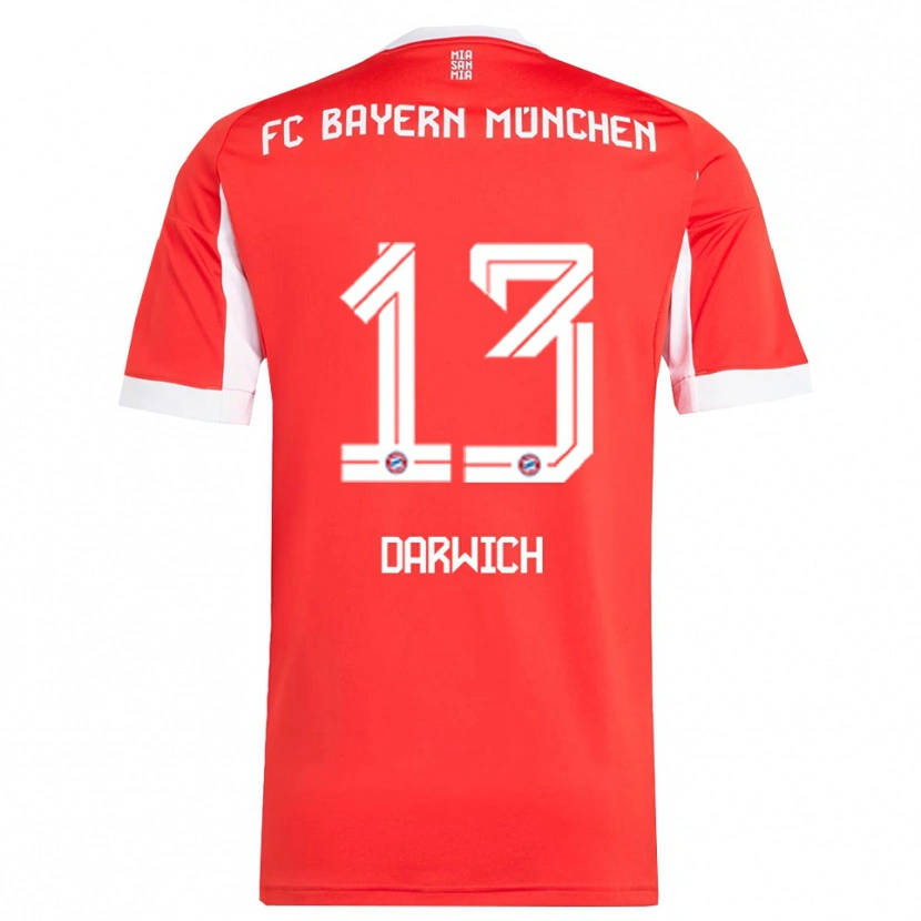 Danxen Damen Maher Darwich #13 Rot Weiß Heimtrikot Trikot 2025/26 T-Shirt Schweiz