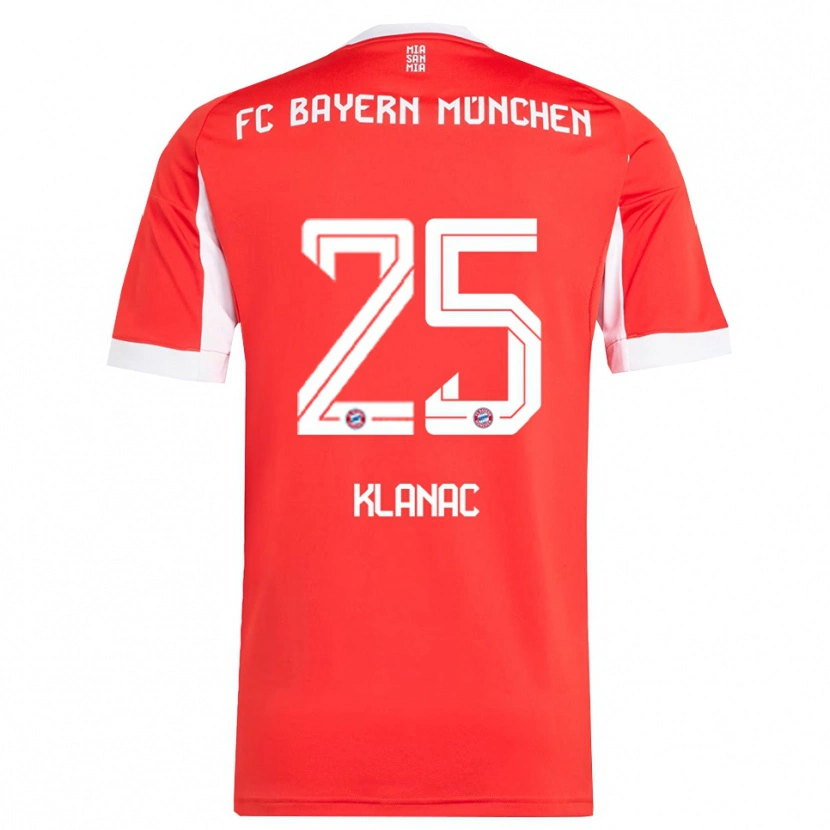 Danxen Damen Luka Klanac #25 Rot Weiß Heimtrikot Trikot 2025/26 T-Shirt Schweiz