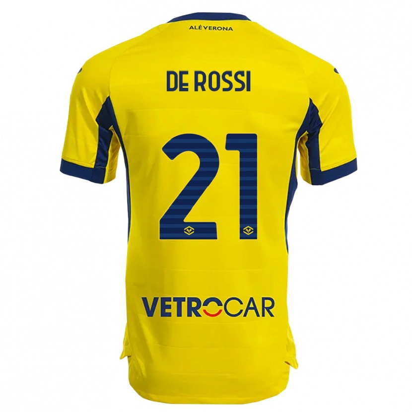 Danxen Damen Michele De Rossi #21 Gelb Marineblau Auswärtstrikot Trikot 2025/26 T-Shirt Schweiz