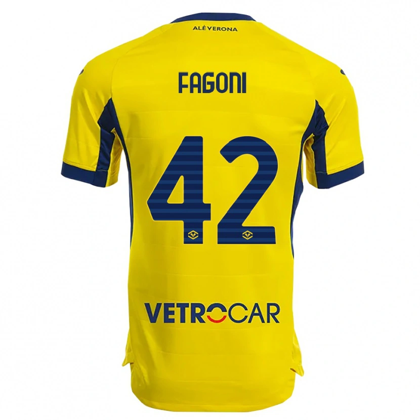 Danxen Damen Marco Fagoni #42 Gelb Marineblau Auswärtstrikot Trikot 2025/26 T-Shirt Schweiz