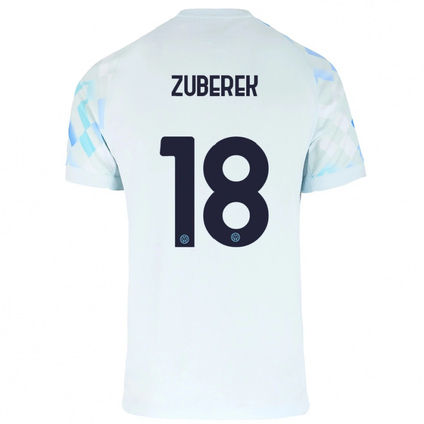 Danxen Damen Jan Zuberek #18 Weiß Blau Auswärtstrikot Trikot 2025/26 T-Shirt Schweiz