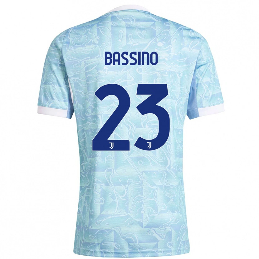 Danxen Damen Alessandro Bassino #23 Himmelblau Gelb Auswärtstrikot Trikot 2025/26 T-Shirt Schweiz