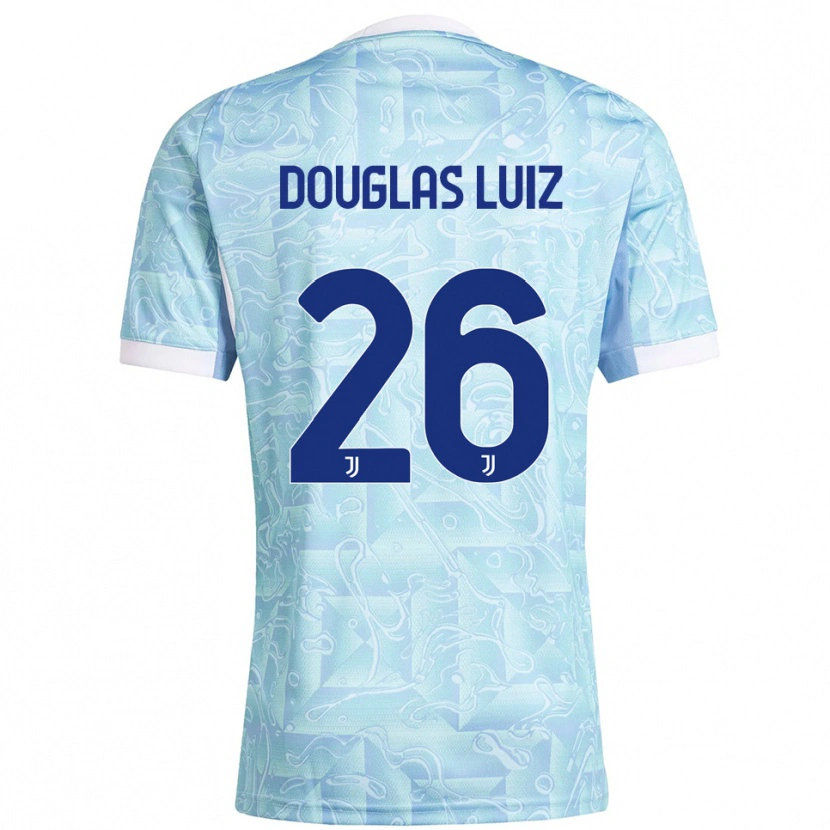 Danxen Damen Douglas Luiz #26 Himmelblau Gelb Auswärtstrikot Trikot 2025/26 T-Shirt Schweiz