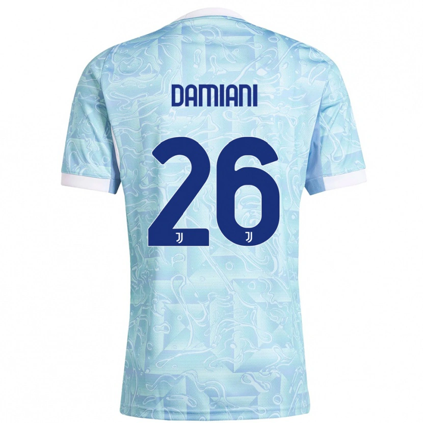Danxen Damen Samuele Damiani #26 Himmelblau Gelb Auswärtstrikot Trikot 2025/26 T-Shirt Schweiz