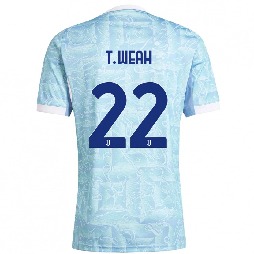 Danxen Damen Timothy Weah #22 Himmelblau Gelb Auswärtstrikot Trikot 2025/26 T-Shirt Schweiz