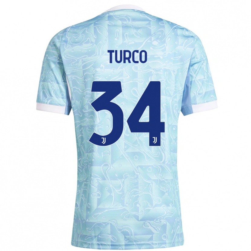 Danxen Damen Stefano Turco #34 Himmelblau Gelb Auswärtstrikot Trikot 2025/26 T-Shirt Schweiz