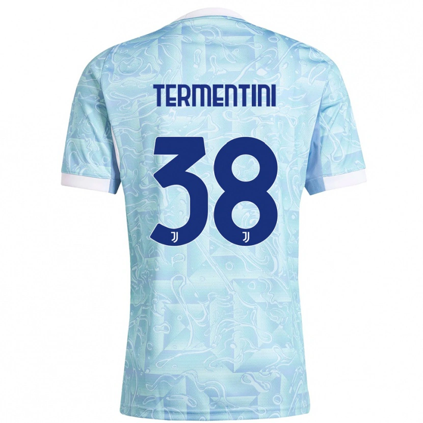 Danxen Damen Giorgia Termentini #38 Himmelblau Gelb Auswärtstrikot Trikot 2025/26 T-Shirt Schweiz
