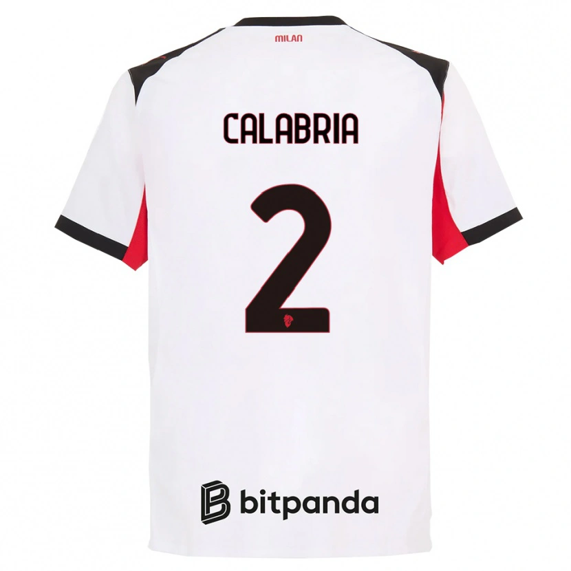 Danxen Damen Davide Calabria #2 Weiß Schwarz Auswärtstrikot Trikot 2025/26 T-Shirt Schweiz
