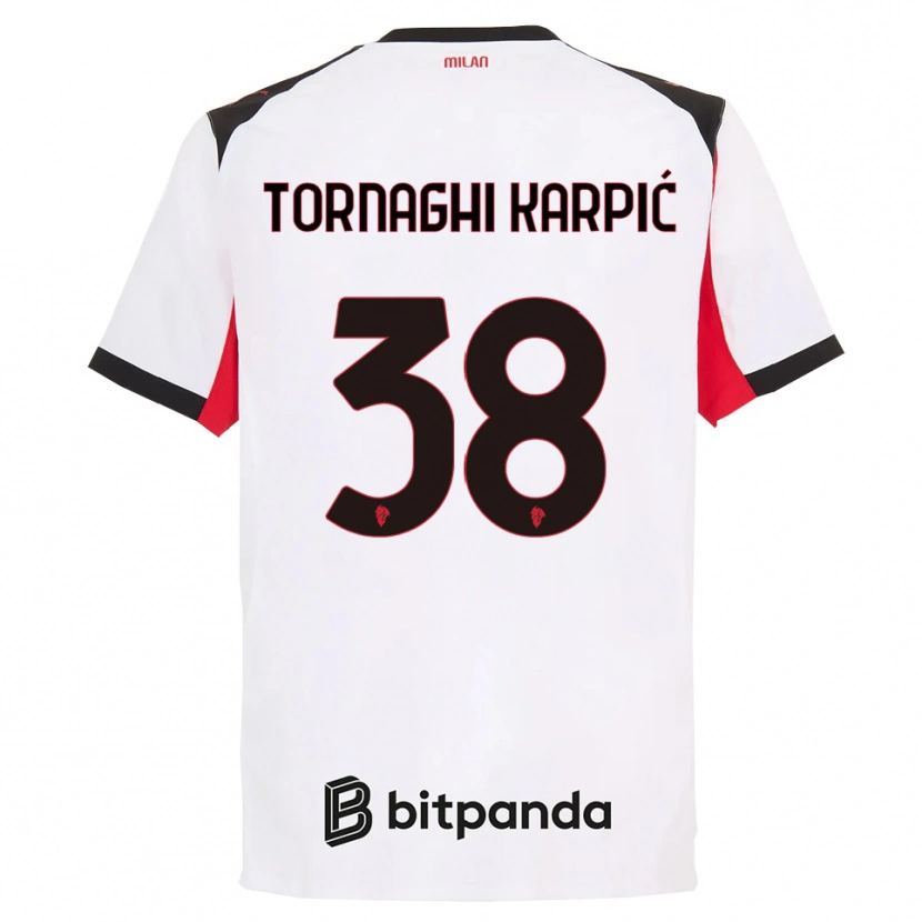 Danxen Damen Lavinia Tornaghi Karpić #38 Weiß Schwarz Auswärtstrikot Trikot 2025/26 T-Shirt Schweiz