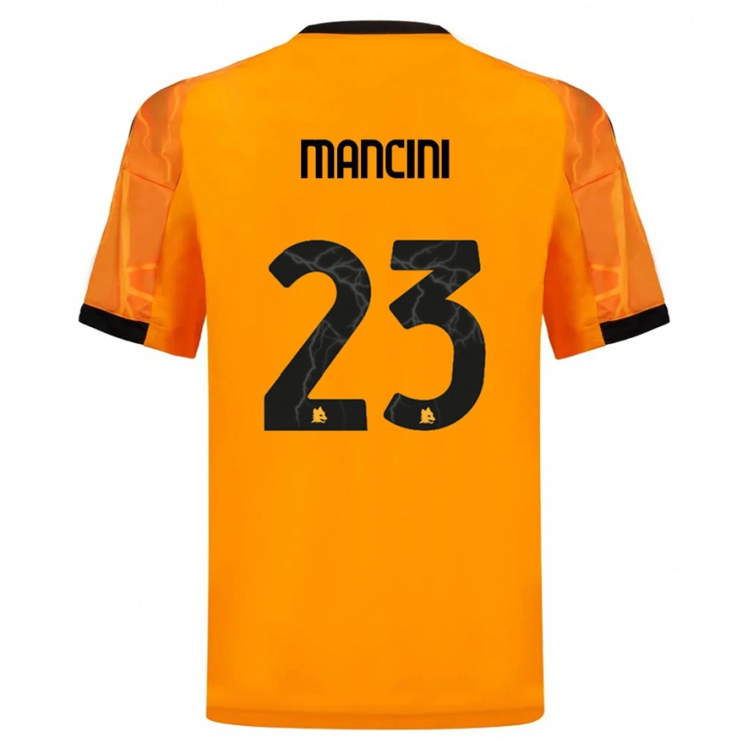 Danxen Damen Gianluca Mancini #23 Orange Schwarz Auswärtstrikot Trikot 2025/26 T-Shirt Schweiz