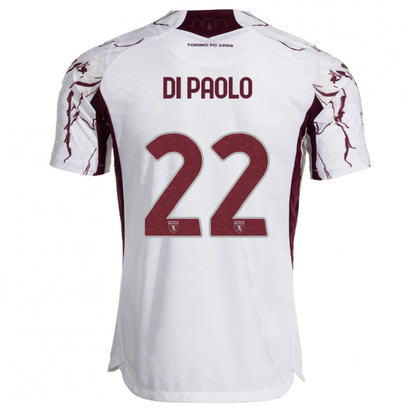 Danxen Damen Sebastiano Di Paolo #22 Weiß Burgunderrot Auswärtstrikot Trikot 2025/26 T-Shirt Schweiz