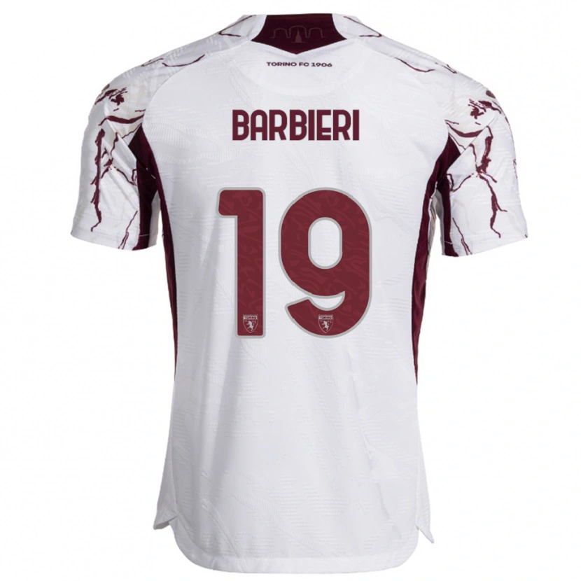 Danxen Damen Raffaella Barbieri #19 Weiß Burgunderrot Auswärtstrikot Trikot 2025/26 T-Shirt Schweiz