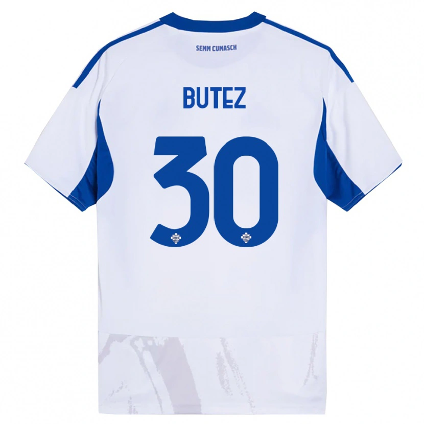 Danxen Damen Jean Butez #30 Weiß Blau Auswärtstrikot Trikot 2025/26 T-Shirt Schweiz