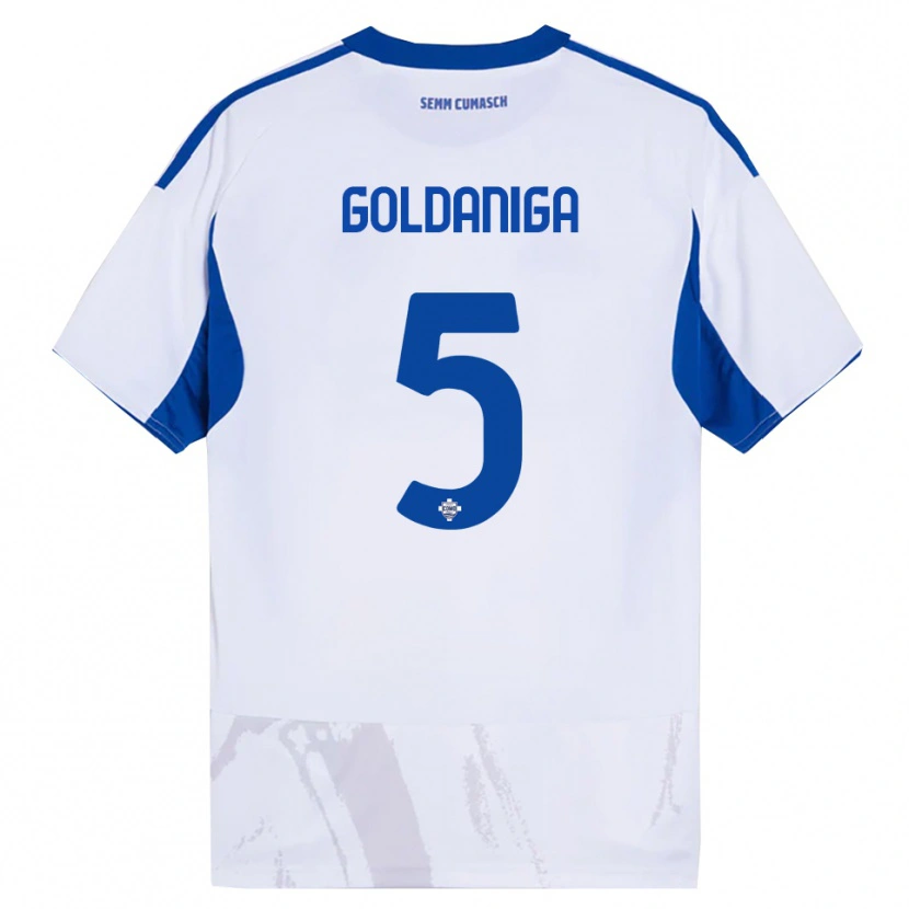Danxen Damen Edoardo Goldaniga #5 Weiß Blau Auswärtstrikot Trikot 2025/26 T-Shirt Schweiz