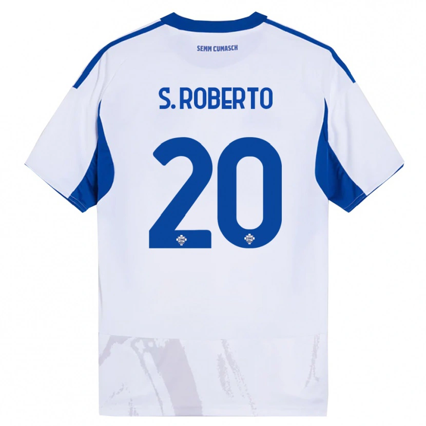 Danxen Damen Sergi Roberto #20 Weiß Blau Auswärtstrikot Trikot 2025/26 T-Shirt Schweiz