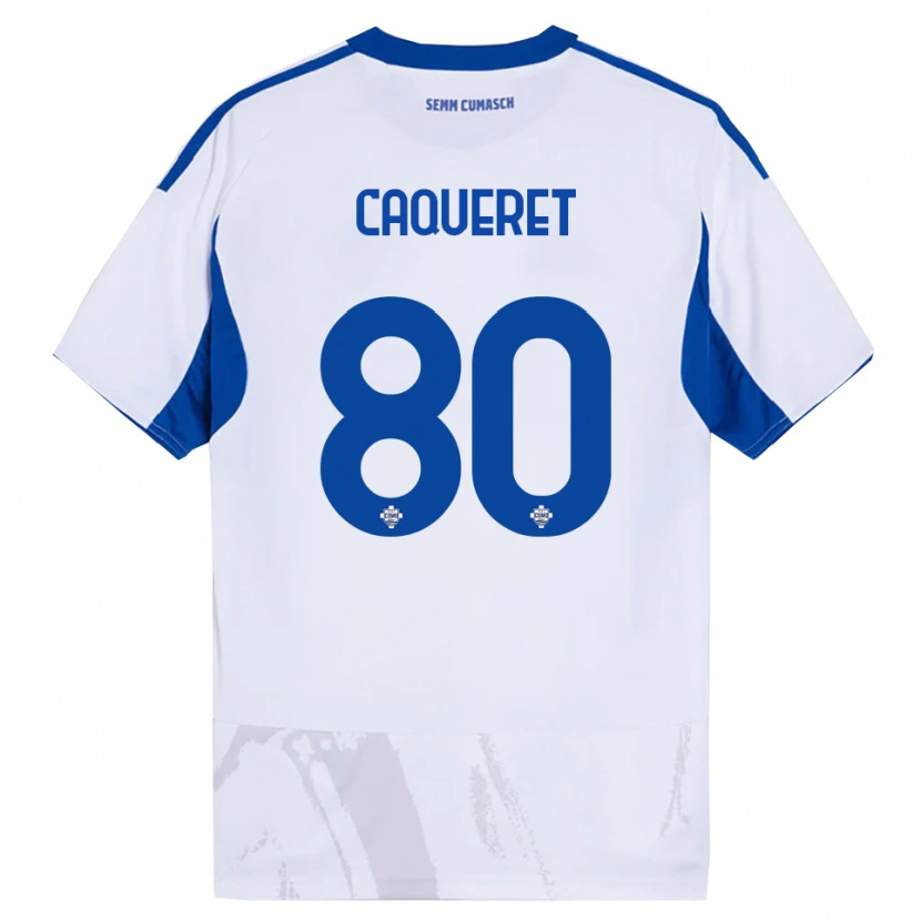 Danxen Damen Maxence Caqueret #80 Weiß Blau Auswärtstrikot Trikot 2025/26 T-Shirt Schweiz