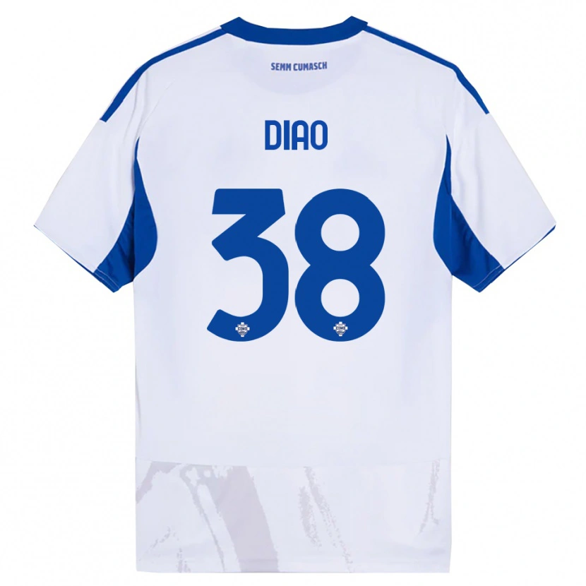 Danxen Damen Assane Diao #38 Weiß Blau Auswärtstrikot Trikot 2025/26 T-Shirt Schweiz