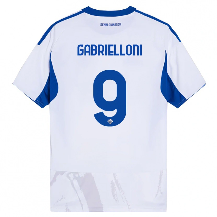 Danxen Damen Alessandro Gabrielloni #9 Weiß Blau Auswärtstrikot Trikot 2025/26 T-Shirt Schweiz