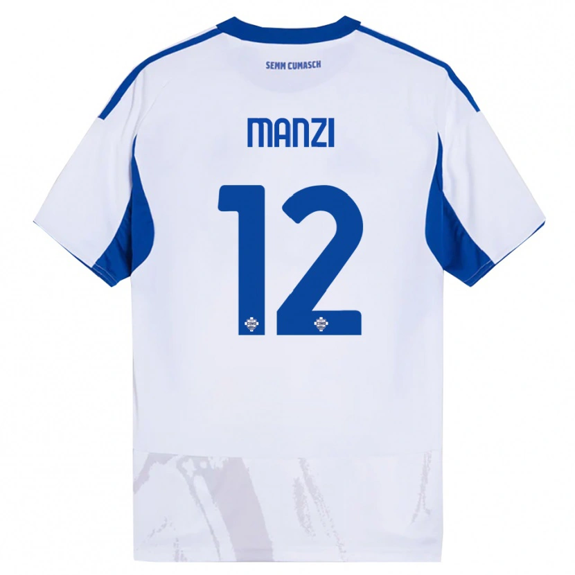 Danxen Damen Federico Manzi #12 Weiß Blau Auswärtstrikot Trikot 2025/26 T-Shirt Schweiz