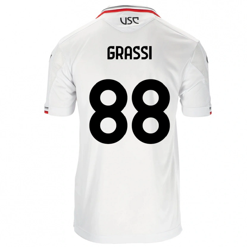 Danxen Damen Alberto Grassi #88 Weiß Rot Auswärtstrikot Trikot 2025/26 T-Shirt Schweiz