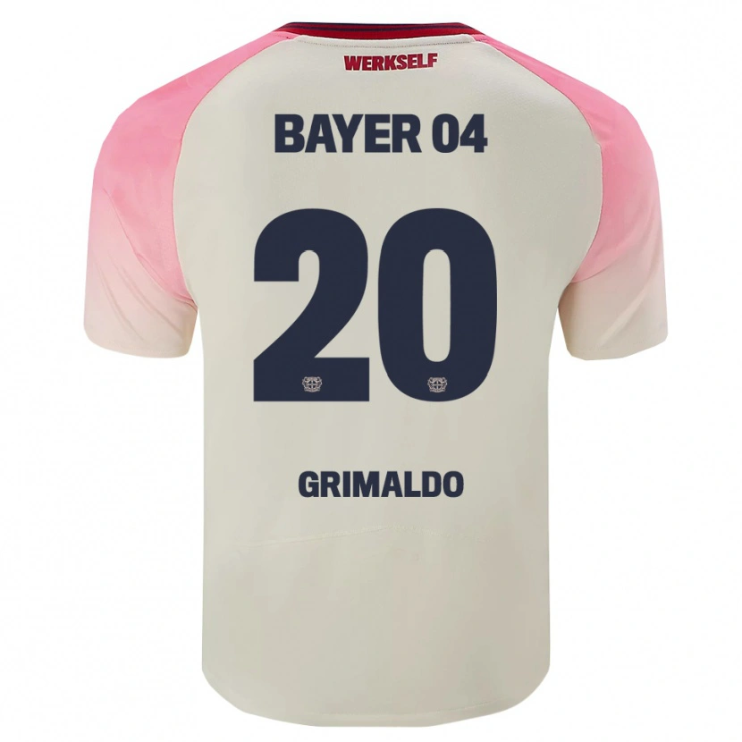 Danxen Damen Alejandro Grimaldo #20 Pink Cremeweiß Auswärtstrikot Trikot 2025/26 T-Shirt Schweiz