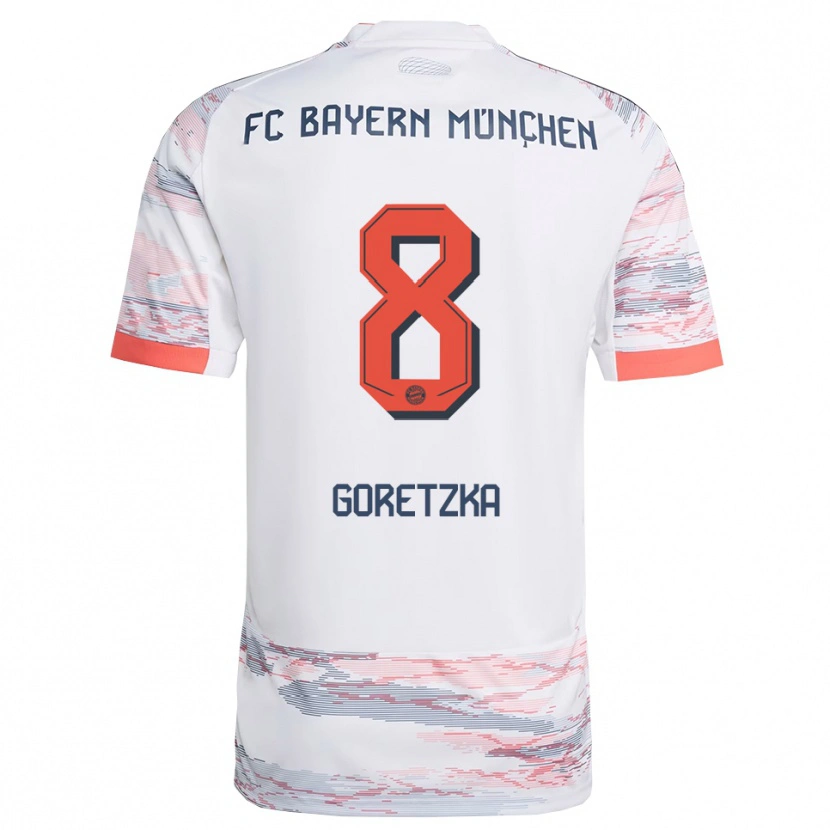 Danxen Damen Leon Goretzka #8 Weiß Grau Auswärtstrikot Trikot 2025/26 T-Shirt Schweiz