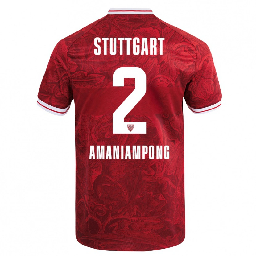 Danxen Damen Kaden Amaniampong #2 Rot Schwarz Auswärtstrikot Trikot 2025/26 T-Shirt Schweiz