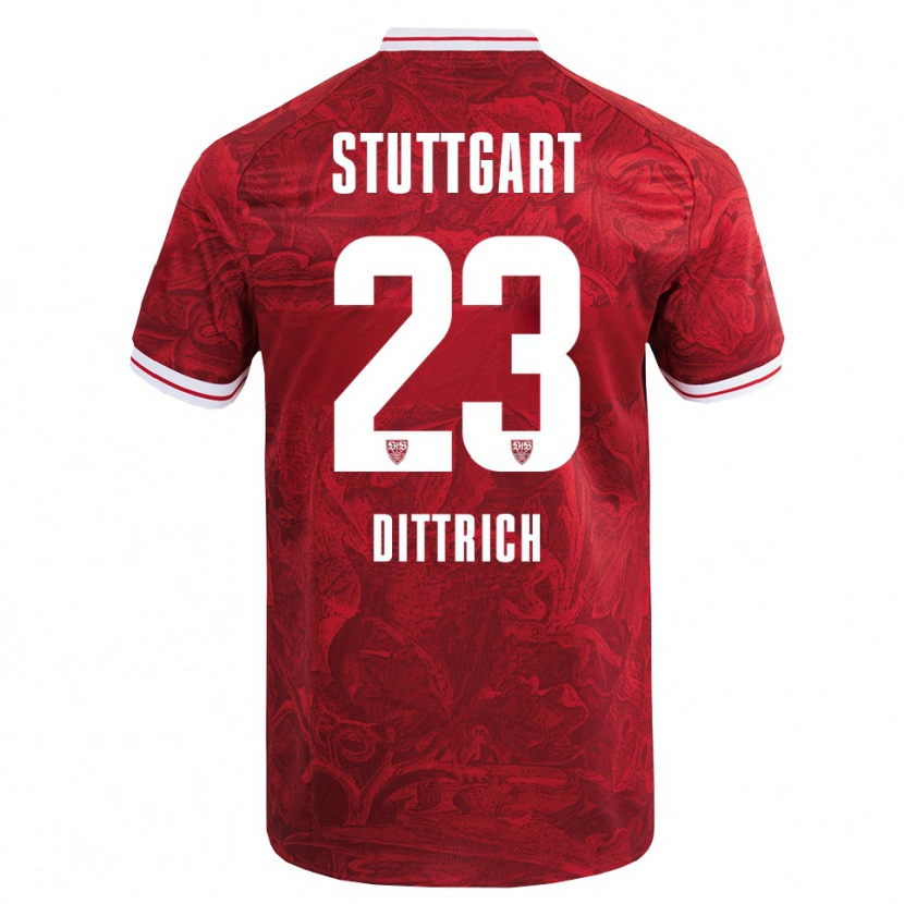 Danxen Damen Robin Dittrich #23 Rot Schwarz Auswärtstrikot Trikot 2025/26 T-Shirt Schweiz
