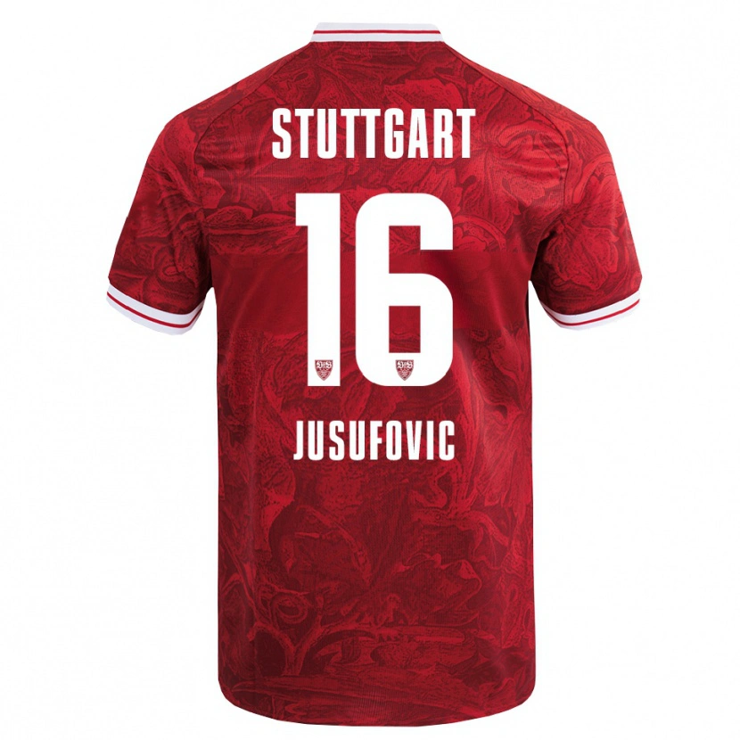 Danxen Damen Farah Jusufović #16 Rot Schwarz Auswärtstrikot Trikot 2025/26 T-Shirt Schweiz