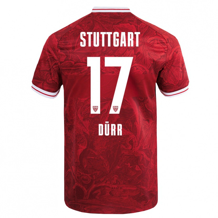 Danxen Damen Muriel Dürr #17 Rot Schwarz Auswärtstrikot Trikot 2025/26 T-Shirt Schweiz