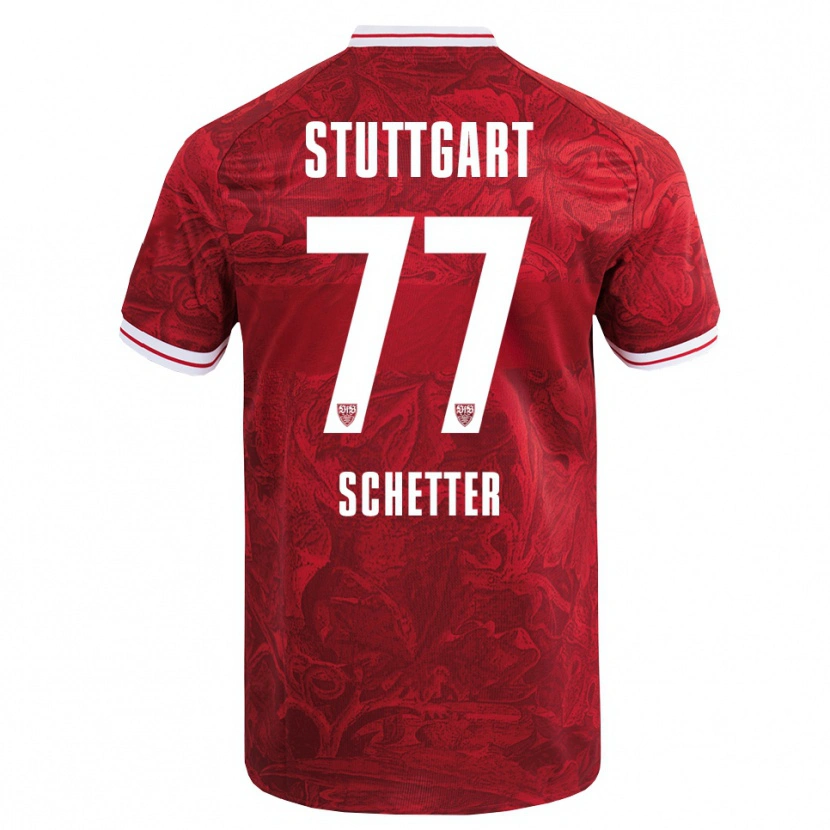 Danxen Damen Leonie Schetter #77 Rot Schwarz Auswärtstrikot Trikot 2025/26 T-Shirt Schweiz
