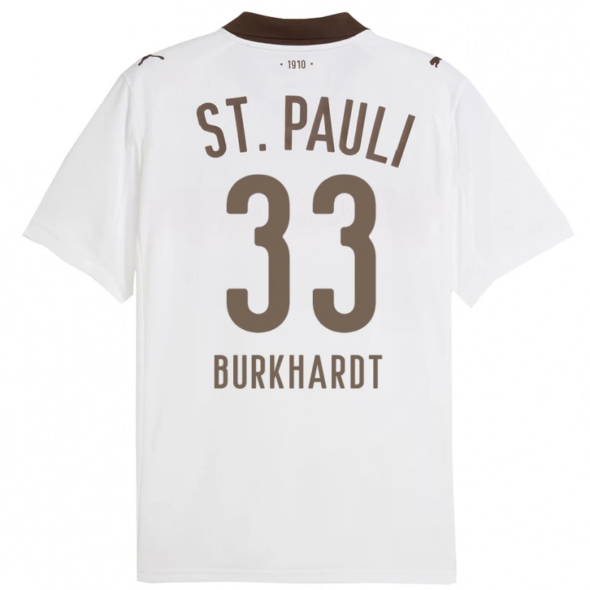 Danxen Damen Jannik Burkhardt #33 Weiß Rot Auswärtstrikot Trikot 2025/26 T-Shirt Schweiz
